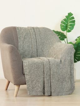 PLUCHI - Tagus Ryegrass Green Cotton Knitted Throw