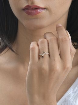 Ornate Jewels - 14K Yellow Gold 0.14 Carat Lab Grown Diamond Floral Wedding Ring