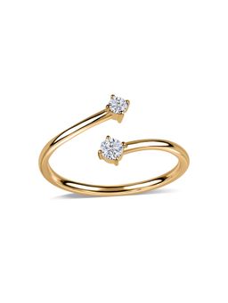 Ornate Jewels - 14K Yellow Gold 0.2 Carat Lab Grown Diamond Embrace Open Ring for Women & Girls