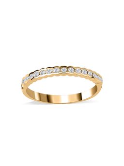 Ornate Jewels - 14K Yellow Gold 0.20 Carat Lab Grown Diamond Band Wedding Ring for Women & Girls