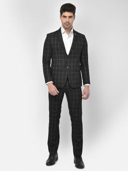 CRIMSOUNE CLUB - Mens Black Checked Suit
