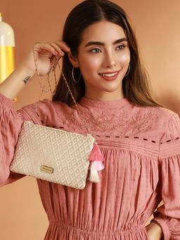 Priyaasi - Classic White Gold Ethnic Sling Bag