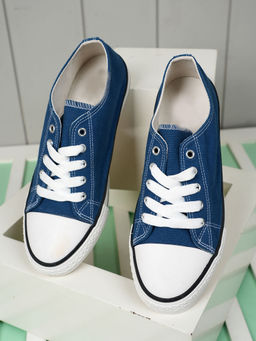 MOZAFIA - Blue Stylish Lightweight and Comfortable Canvas Sneakers