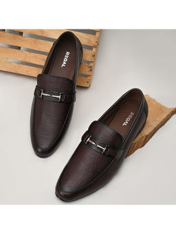 REGAL - Brown Mens Textured Leather Buckled Slip Ons Formal Shoes