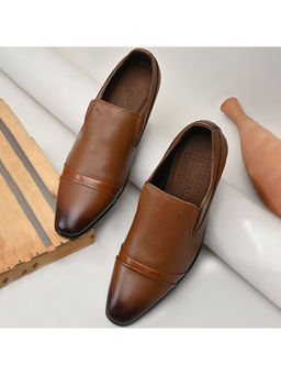 REGAL - Tan Mens Leather Slip Ons Formal Shoes