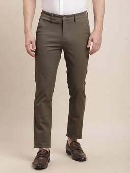 Turtle - Men Cotton Stretch Ultra Slim Fit-Printed Flat Front Khaki Formal Trouser
