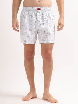 Cantabil - Men White Regular Fit Printed Boxer