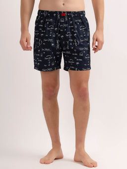 Cantabil - Men Blue Regular Fit Printed Boxer