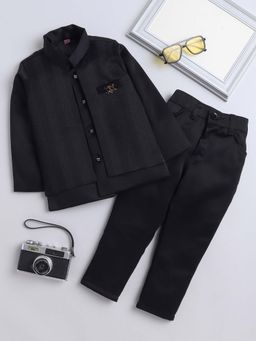 FOURFOLDS - Black Boys Indo Blazer & Trouser (Set of 2)