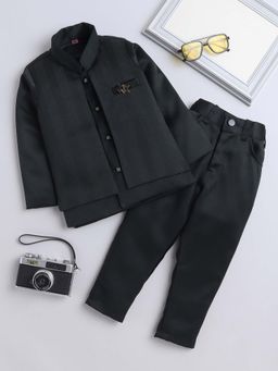 FOURFOLDS - Green Boys Indo Blazer & Trouser (Set of 2)