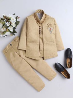 FOURFOLDS - Gold Boys Indo Blazer & Trouser (Set of 3)