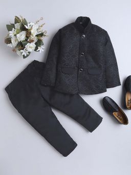 FOURFOLDS - Black Boys Indo Blazer & Trouser (Set of 2)