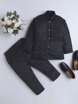 FOURFOLDS - Black Boys Indo Blazer & Trouser (Set of 2)