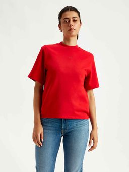Levi's - Women Red Solid Relaxed Fit T-Shirt