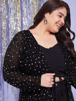 Martini - Curve Black Plus Size Beaded And Sequinned Shrug