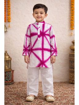PSPeaches - Boys Purple Tie & Dye Kurta & Pajama