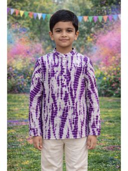 PSPeaches - Boys Purple Tie & Dye Kurta