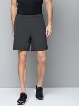 Alcis - Men Charcoal Grey Solid Slim Fit Running Sports Shorts