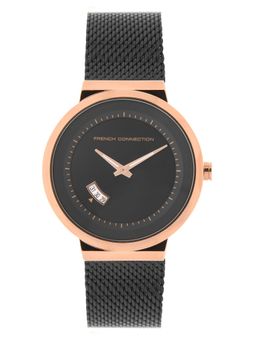 French Connection - Black Round Analog Casual Watch -FC160BBM