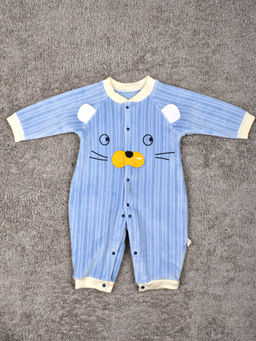 Moms Home - Baby Full Length Winter Romper Cat Blue