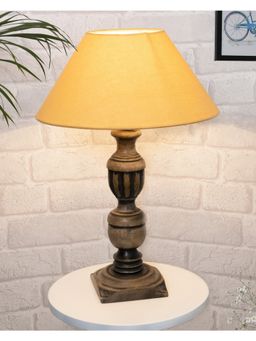 Homesake - Black French Trophy Table Lamp Golden Shade
