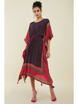 Soch - Women Navy Blue Cotton Floral Kaftan