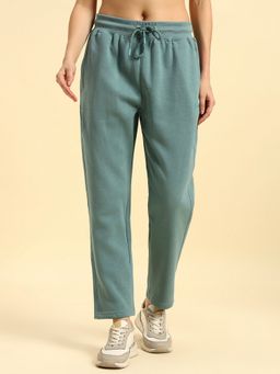 Cantabil - Women Solid Regular Fit Green Track Pant