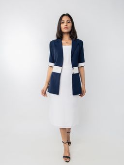 PRET PITAARA - Navy Blue Stripped Blazer