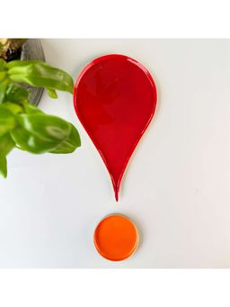 Faaya Gifting - Bindu Red Platters (Pack of 2)
