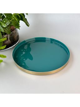 Faaya Gifting - Jade Metal Round Aqua Tray