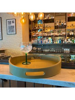Faaya Gifting - Bella Pelle Casa Leather Olive Bar Tray