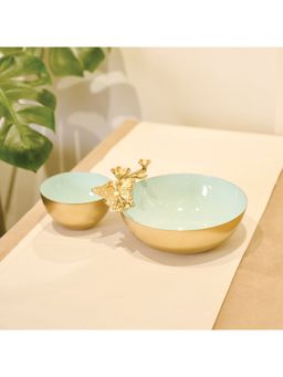 Faaya Gifting - Assame Autumn Metal Nut Bowl (Pack of 2)