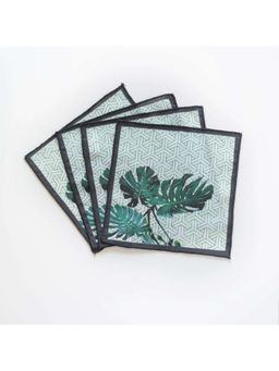 Faaya Gifting - Monstera Printed Cocktail Green Napkins (Pack of 4)