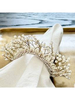 Faaya Gifting - Pearl Ensemble Napkin White Rings (Pack of 4)