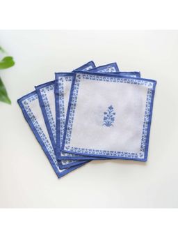 Faaya Gifting - Royal Malabar Printed Cocktail Blue Napkins (Pack of 4)
