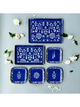 Faaya Gifting - Royal Malabar Serving Platters with Quarter Plates (Pack of 6)
