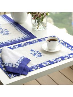 Faaya Gifting - Royal Malabar Printed Blue Table Mats (Pack of 4)