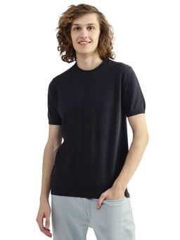 United Colors of Benetton - Men Black Solid Round Neck T-Shirt