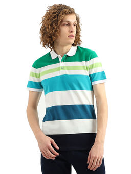 United Colors of Benetton - Men Multi-Color Striped Polo Collar T-Shirt