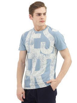 United Colors of Benetton - Men Blue Printed Round Neck T-Shirt