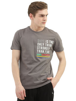 United Colors of Benetton - Men Grey Printed Round Neck T-Shirt