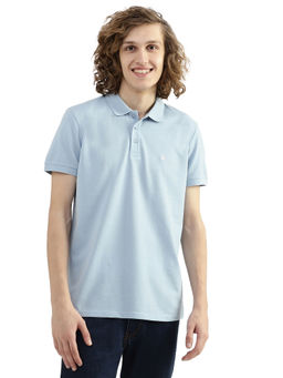 United Colors of Benetton - Men Blue Solid Polo Collar T-Shirt