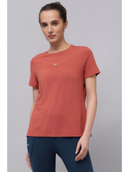Reebok - Women Texture Peach T-Shirt