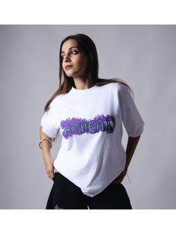 HOP HEAD - White Cotton Blend Crew Neck T-Shirt
