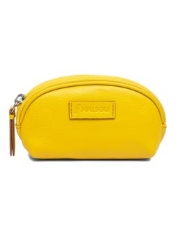 Mai Soli - Yellow Genuine Leather Dome Small Key Pouch