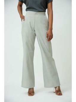 Saltpetre - Salwomen Solid Grey Long Wide Leg Pant