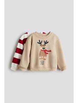 H&M - Boys Multi-Color 2-Pack Printed Sweatshirts