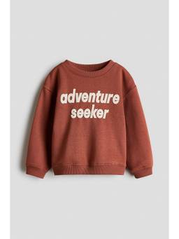 H&M - Boys Rust Printed Brushed-Inside Sweatshirt