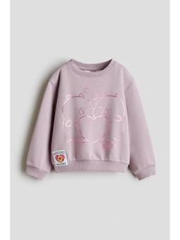 H&M - Girls Purple Printed Sweatshirt