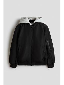 H&M - Boys Black Hooded Bomber Jacket